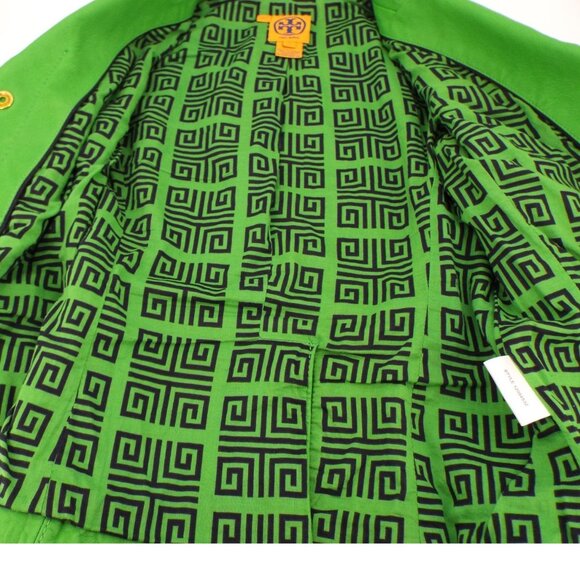 Tory Burch Green Leather Jacket Size 2 - Picture 4 of 15